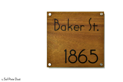 Solid Wood Address Plaques African Teak (Iroko) - Signs