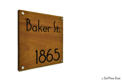 Solid Wood Address Plaques African Teak (Iroko) - Signs