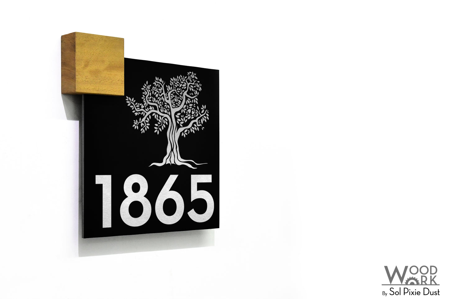 Aluminum (ACP) Address Signs with Solid Wood Mount