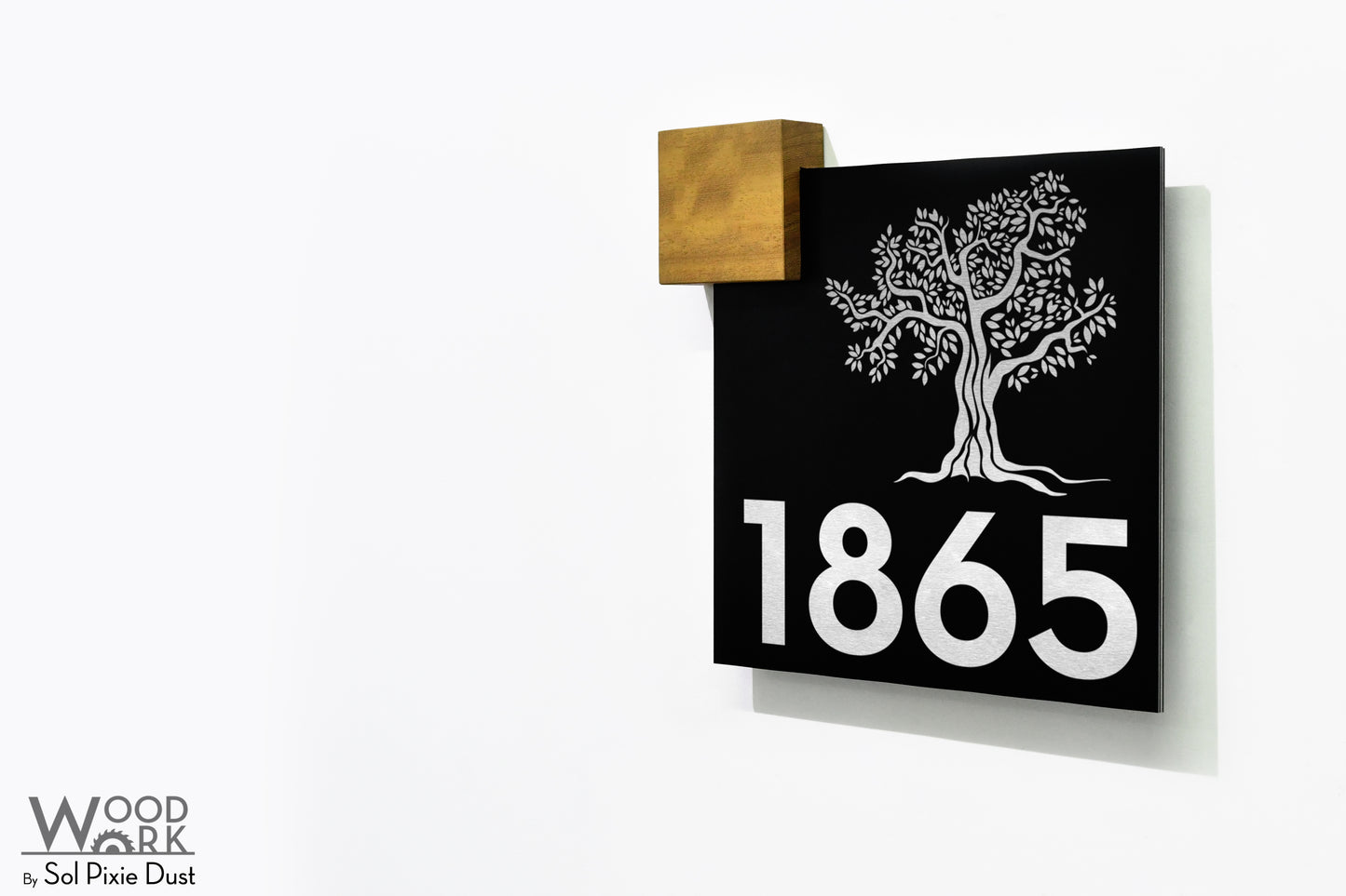 Aluminum (ACP) Address Signs with Solid Wood Mount