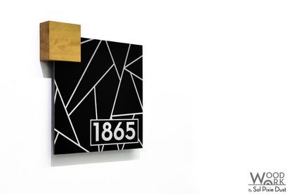 Aluminum (ACP) Address Signs with Solid Wood Mount