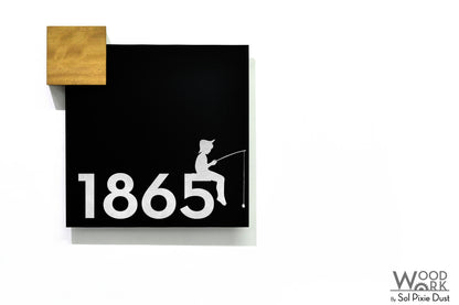 Aluminum (ACP) Address Signs with Solid Wood Mount