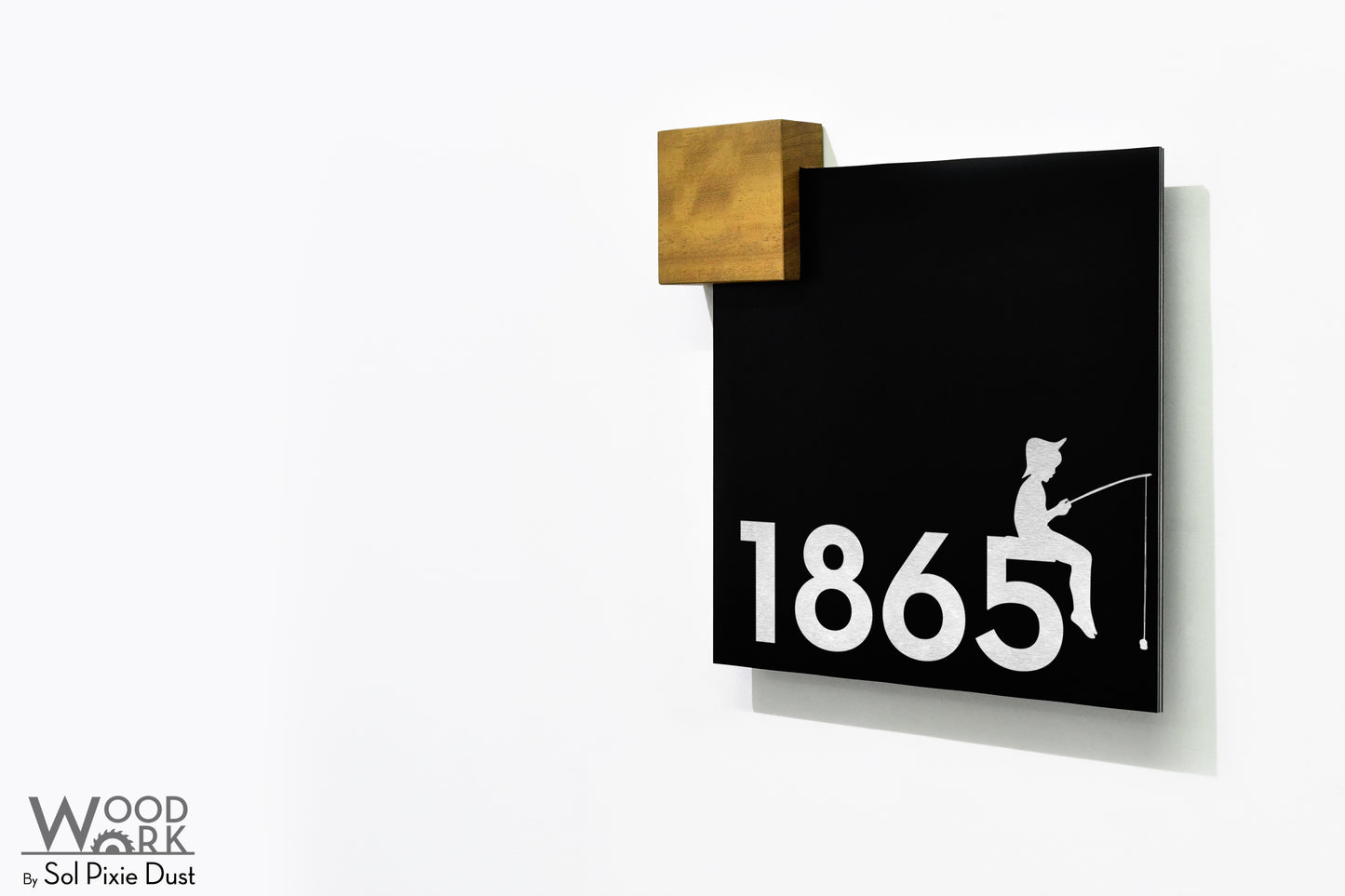 Aluminum (ACP) Address Signs with Solid Wood Mount