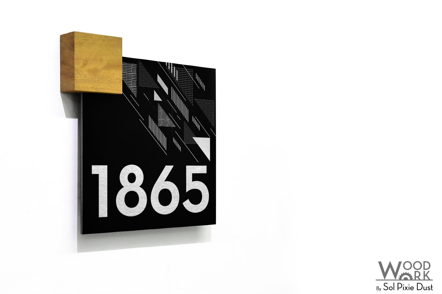 Aluminum (ACP) Address Signs with Solid Wood Mount