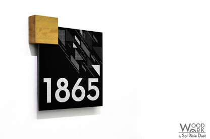 Aluminum (ACP) Address Signs with Solid Wood Mount