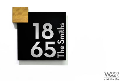 Aluminum (ACP) Address Signs with Solid Wood Mount