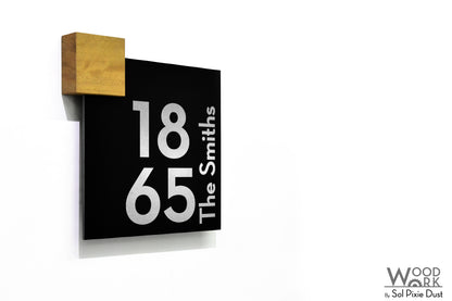 Aluminum (ACP) Address Signs with Solid Wood Mount