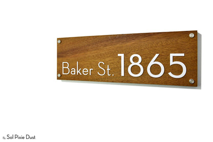 Solid Wood Address Plaques African Teak (Iroko) - Signs