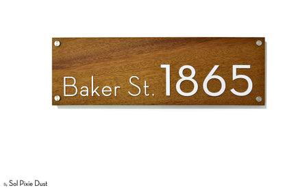 Solid Wood Address Plaques African Teak (Iroko) - Signs