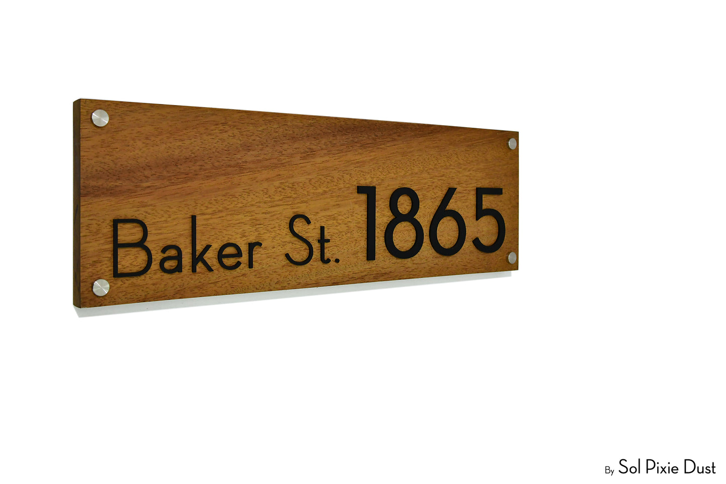 Solid Wood Address Plaques African Teak (Iroko) - Signs