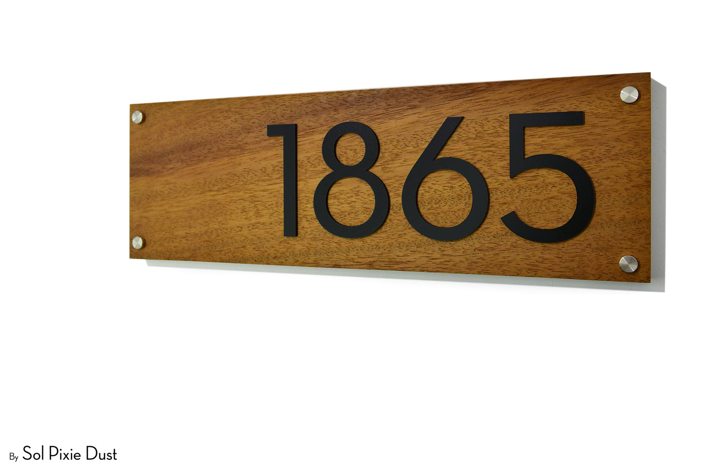 Solid Wood Address Plaques African Teak (Iroko) - Signs