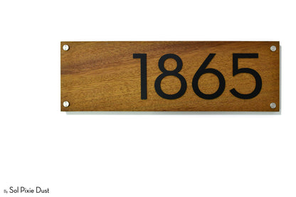 Solid Wood Address Plaques African Teak (Iroko) - Signs