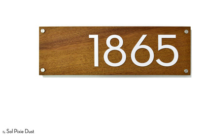 Solid Wood Address Plaques African Teak (Iroko) - Signs