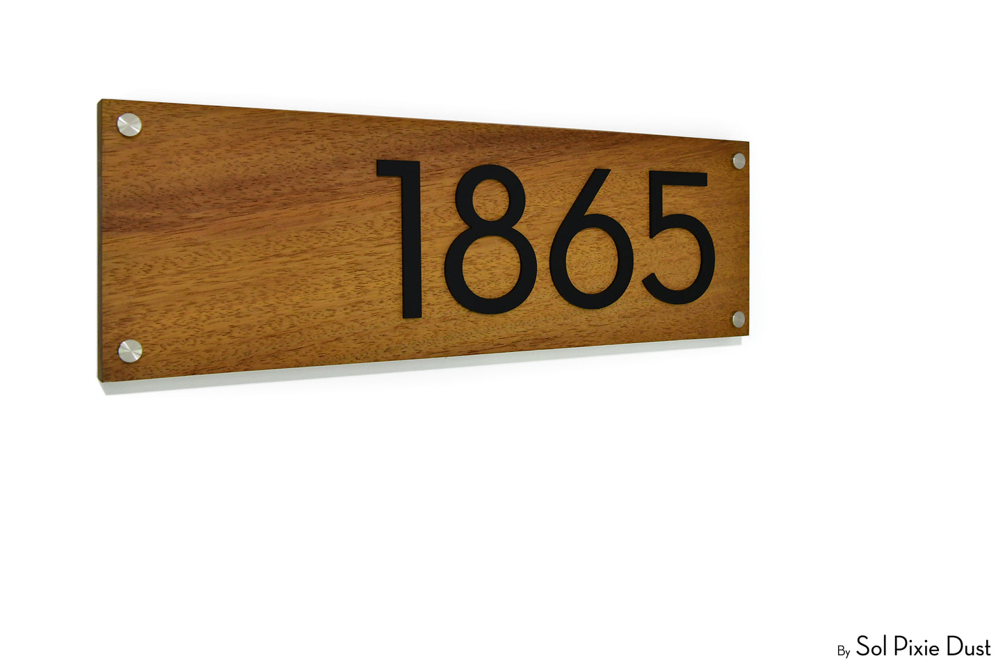 Solid Wood Address Plaques African Teak (Iroko) - Signs