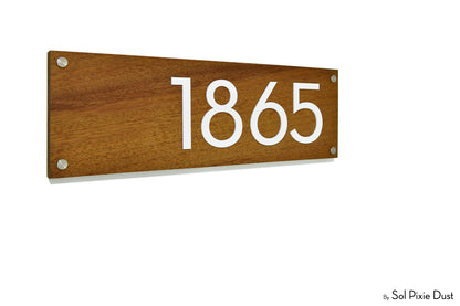 Solid Wood Address Plaques African Teak (Iroko) - Signs