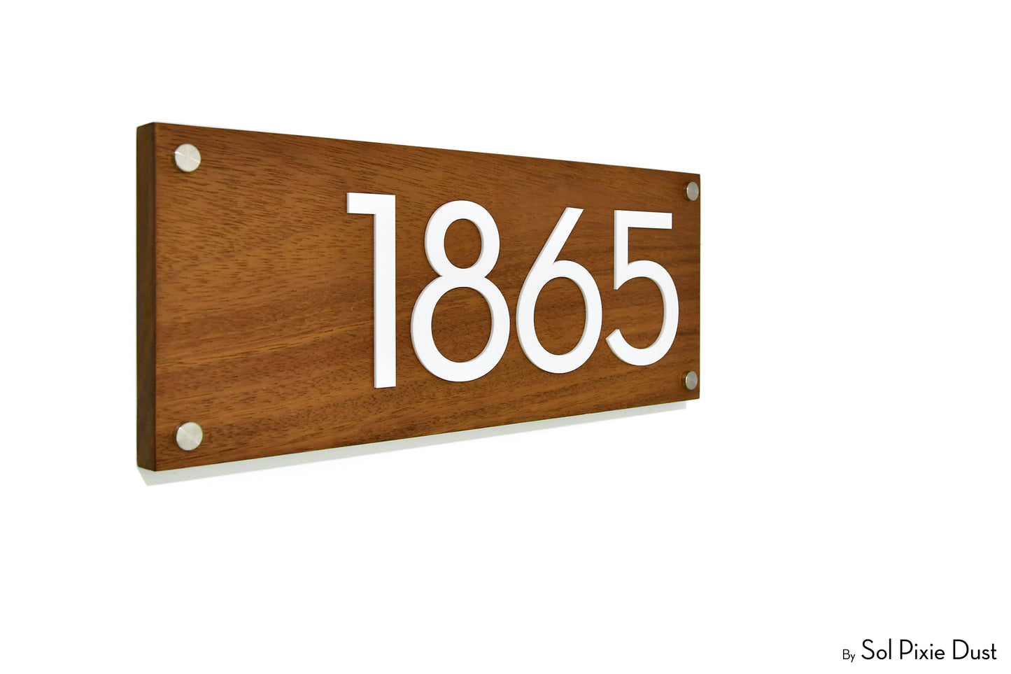 Solid Wood Address Plaques African Teak (Iroko) - Signs