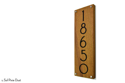 Solid Wood Address Plaques African Teak (Iroko) - Signs