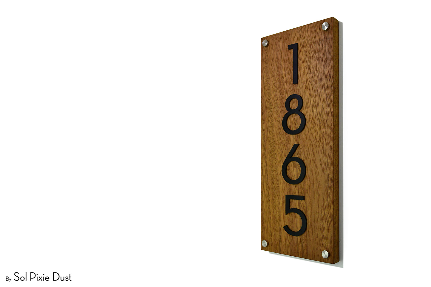 Solid Wood Address Plaques African Teak (Iroko) - Signs