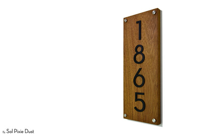 Solid Wood Address Plaques African Teak (Iroko) - Signs
