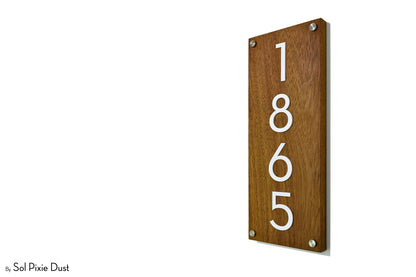 Solid Wood Address Plaques African Teak (Iroko) - Signs