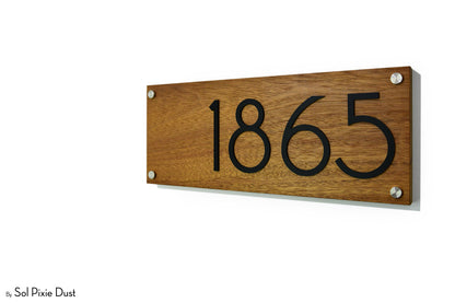 Solid Wood Address Plaques African Teak (Iroko) - Signs