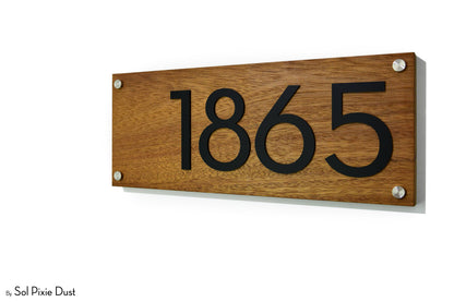 Solid Wood Address Plaques African Teak (Iroko) - Signs
