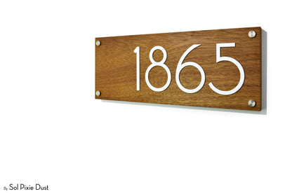 Solid Wood Address Plaques African Teak (Iroko) - Signs