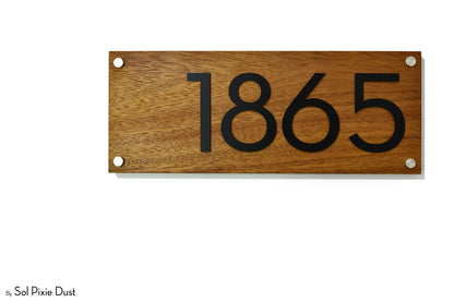 Solid Wood Address Plaques African Teak (Iroko) - Signs