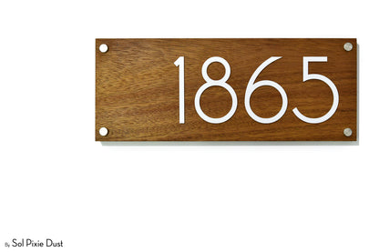 Solid Wood Address Plaques African Teak (Iroko) - Signs