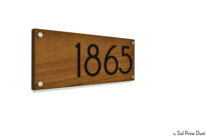Solid Wood Address Plaques African Teak (Iroko) - Signs