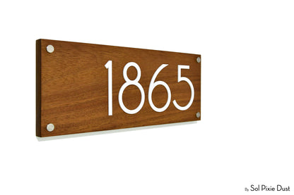 Solid Wood Address Plaques African Teak (Iroko) - Signs