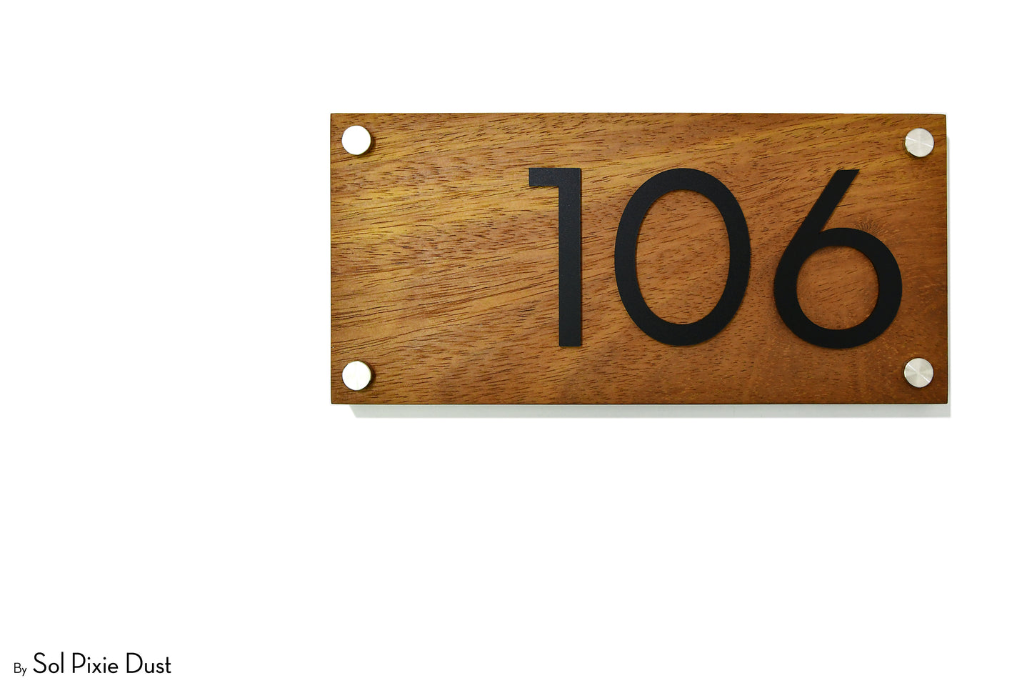 Solid Wood Address Plaques African Teak (Iroko) - Signs