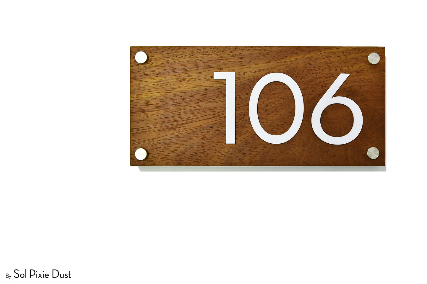 Solid Wood Address Plaques African Teak (Iroko) - Signs