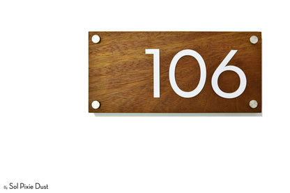 Solid Wood Address Plaques African Teak (Iroko) - Signs