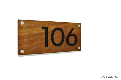 Solid Wood Address Plaques African Teak (Iroko) - Signs