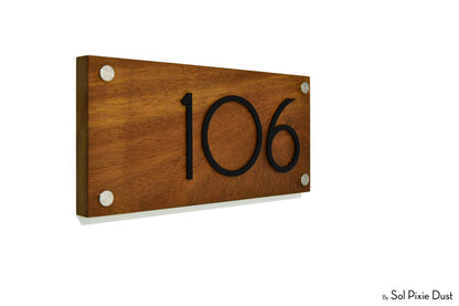 Solid Wood Address Plaques African Teak (Iroko) - Signs