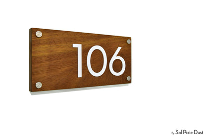 Solid Wood Address Plaques African Teak (Iroko) - Signs
