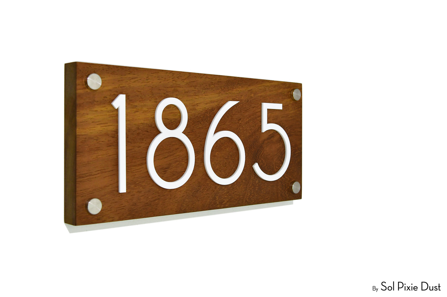 Solid Wood Address Plaques African Teak (Iroko) - Signs