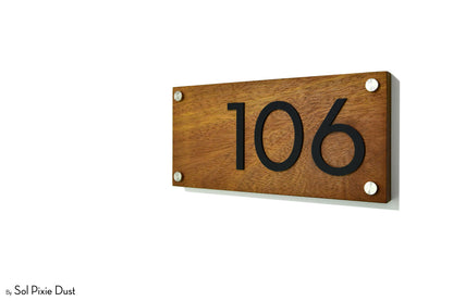 Solid Wood Address Plaques African Teak (Iroko) - Signs