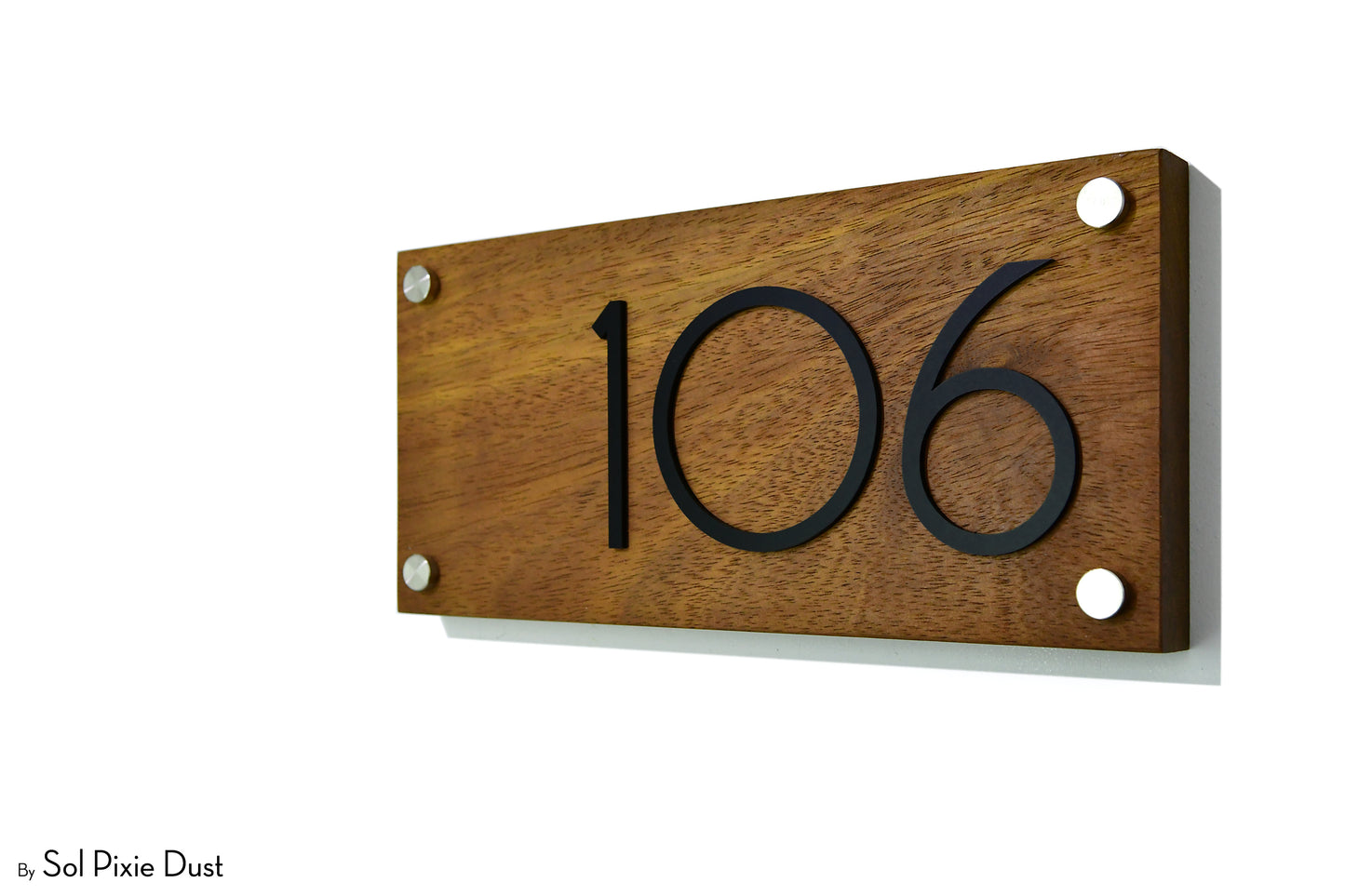 Solid Wood Address Plaques African Teak (Iroko) - Signs