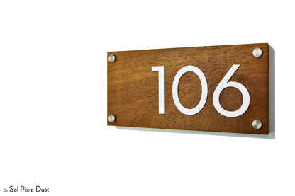 Solid Wood Address Plaques African Teak (Iroko) - Signs