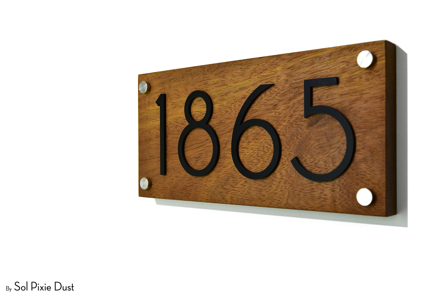 Solid Wood Address Plaques African Teak (Iroko) - Signs