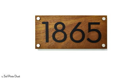 Solid Wood Address Plaques African Teak (Iroko) - Signs