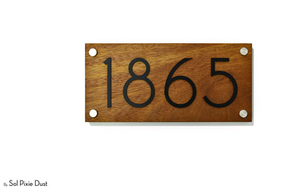 Solid Wood Address Plaques African Teak (Iroko) - Signs