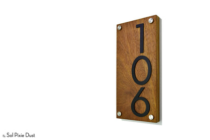 Solid Wood Address Plaques African Teak (Iroko) - Signs