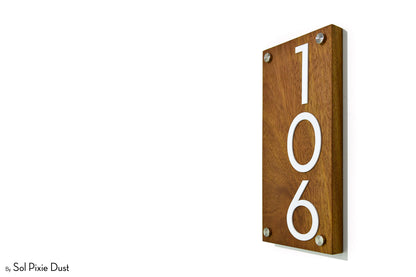 Solid Wood Address Plaques African Teak (Iroko) - Signs