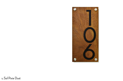 Solid Wood Address Plaques African Teak (Iroko) - Signs