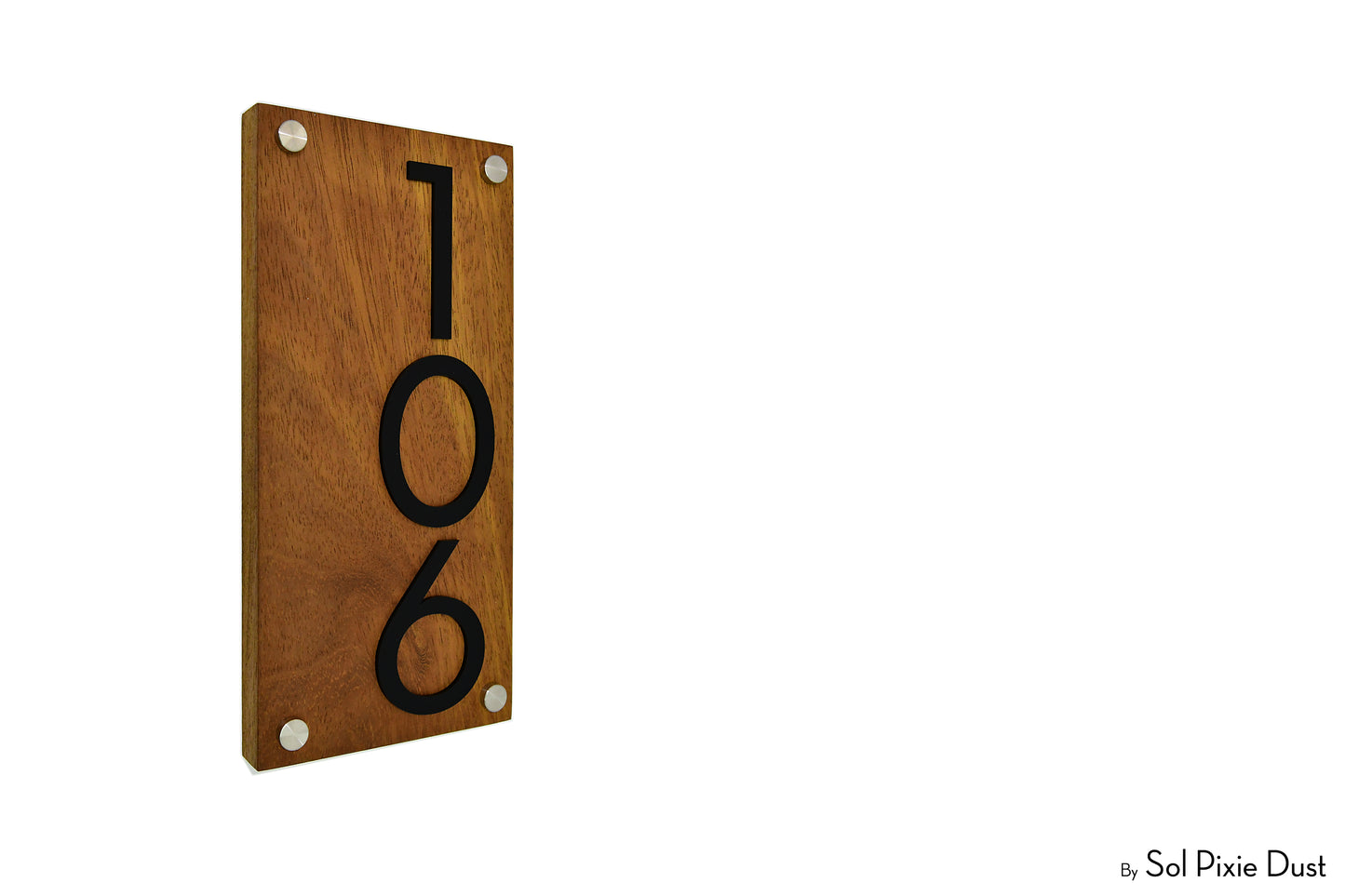 Solid Wood Address Plaques African Teak (Iroko) - Signs