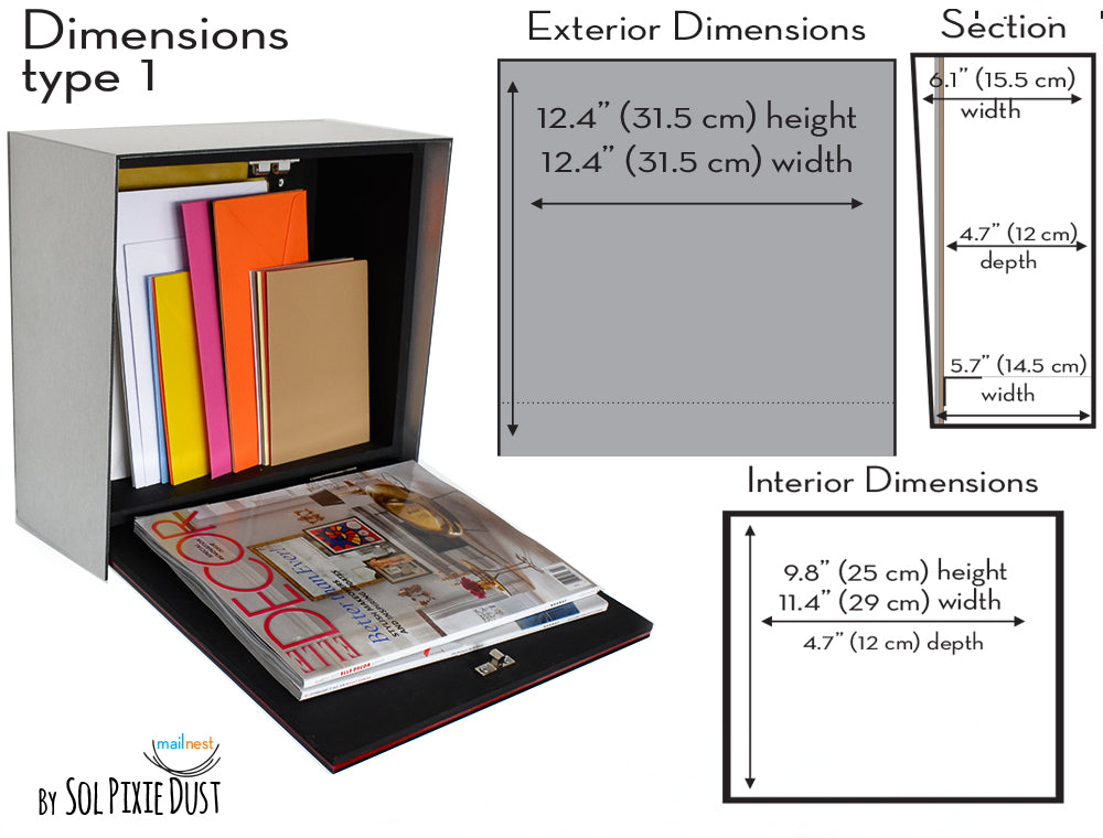 Type 1 - Wall Mounted Mailbox with Custom Door Styles & Body Colors