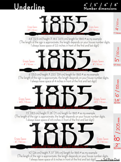 Underline House Numbers - LED Sign ( Font Options )